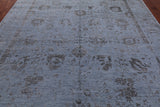 Grey Persian Tabriz Hand Knotted Wool & Silk Rug - 8' 10" X 12' 1"