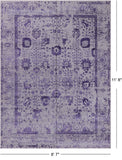 Grey Persian Tabriz Hand Knotted Wool & Silk Rug - 8' 7" X 11' 8"