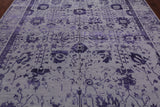 Grey Persian Tabriz Hand Knotted Wool & Silk Rug - 8' 7" X 11' 8"
