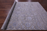 Grey Persian Tabriz Hand Knotted Wool & Silk Rug - 8' 10" X 11' 11" - Golden Nile