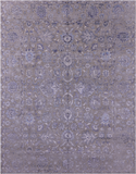Grey Persian Tabriz Hand Knotted Wool & Silk Rug - 8' 10" X 11' 11" - Golden Nile