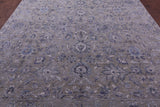 Grey Persian Tabriz Hand Knotted Wool & Silk Rug - 8' 10" X 11' 11" - Golden Nile