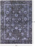 Grey Persian Tabriz Hand Knotted Wool & Silk Rug - 9' 0" X 12' 3" - Golden Nile