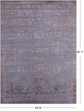 Grey Persian Tabriz Hand Knotted Wool & Silk Rug - 10' 0" X 14' 1" - Golden Nile