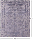 Grey Persian Hand Knotted Wool & Silk Rug - 11' 11" X 15' 1" - Golden Nile
