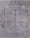 Grey Persian Hand Knotted Wool & Silk Rug - 11' 11" X 15' 1"