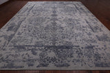 Grey Persian Hand Knotted Wool & Silk Rug - 11' 11" X 15' 1"
