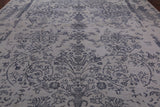 Grey Persian Hand Knotted Wool & Silk Rug - 11' 11" X 15' 1"