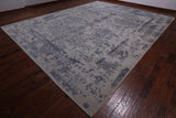 Grey Persian Hand Knotted Wool & Silk Rug - 11' 11" X 15' 1"