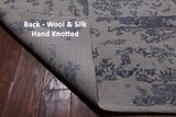 Grey Persian Hand Knotted Wool & Silk Rug - 11' 11" X 15' 1"