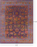 Blue Persian Hand Knotted Wool & Silk Rug - 9' 0" X 11' 10" - Golden Nile