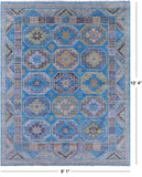 Blue Turkmen Ersari Hand Knotted Wool Rug - 8' 1" X 10' 4" - Golden Nile