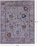 Grey Turkish Oushak Hand Knotted Wool Rug - 8' 0" X 10' 2" - Golden Nile