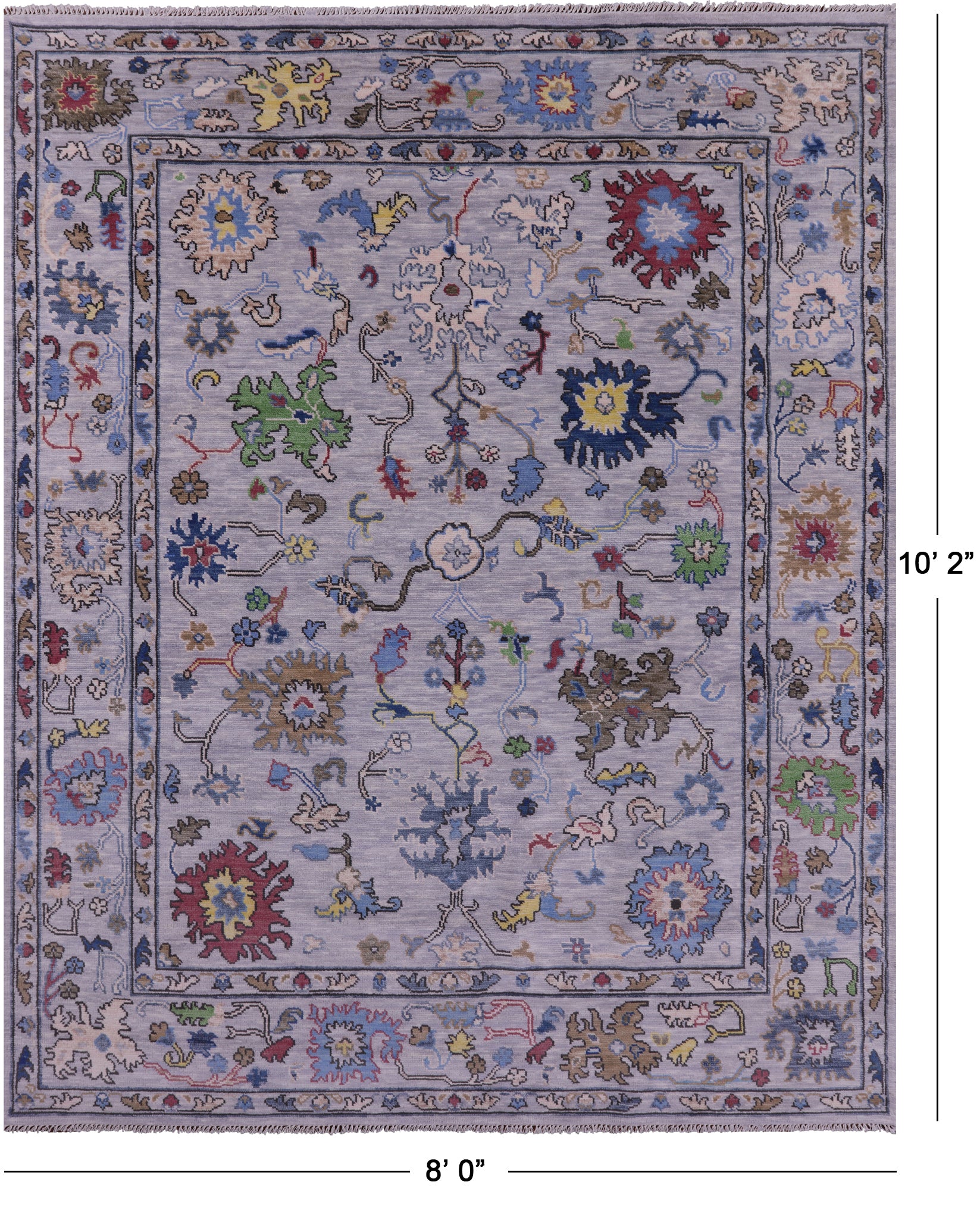 Grey Turkish Oushak Hand Knotted Wool Rug - 8' 0" X 10' 2" - Golden Nile