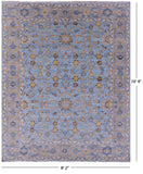 Blue Turkish Oushak Hand Knotted Wool Rug - 8' 2" X 10' 4" - Golden Nile