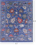 Blue Turkish Oushak Hand Knotted Wool Rug - 8' 1" X 10' 4" - Golden Nile