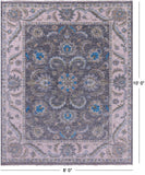 Grey Persian Tabriz Hand Knotted Wool Rug - 8' 0" X 10' 0" - Golden Nile