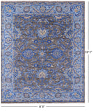 Grey Persian Tabriz Hand Knotted Wool Rug - 8' 3" X 10' 1" - Golden Nile