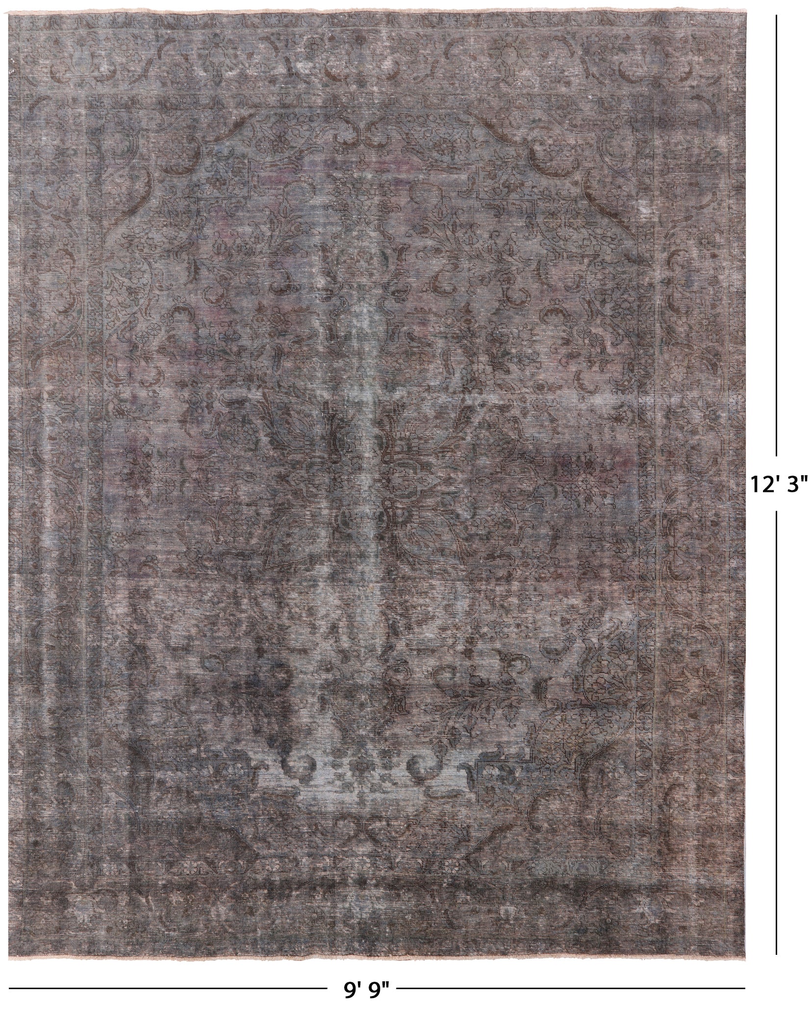 Persian Overdyed Handmade Wool Area Rug - 9' 9" X 12' 3" - Golden Nile