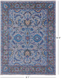 Grey Persian Tabriz Handmade Wool Rug - 9' 1" X 12' 2" - Golden Nile