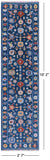 Blue Turkish Oushak Hand Knotted Wool Runner Rug - 2' 7" X 10' 2" - Golden Nile