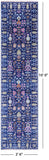 Blue Turkish Oushak Hand Knotted Wool Runner Rug - 2' 6" X 10' 0" - Golden Nile