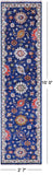 Blue Turkish Oushak Hand Knotted Wool Runner Rug - 2' 7" X 10' 0" - Golden Nile