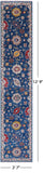 Blue Turkish Oushak Handmade Wool Runner Rug - 2' 7" X 12' 9" - Golden Nile