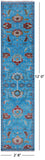 Blue Turkish Oushak Hand Knotted Wool Runner Rug - 2' 8" X 12' 0" - Golden Nile