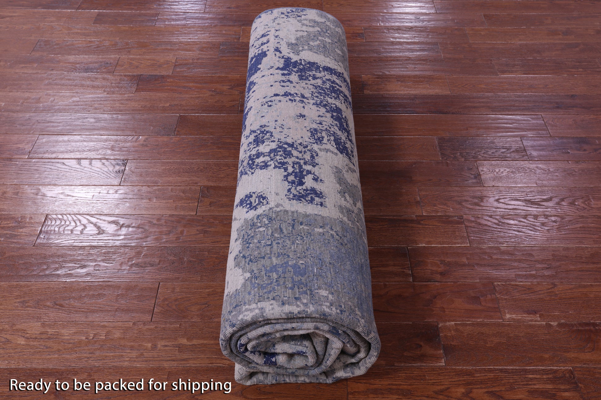 Abstract Contemporary Hand Knotted Wool & Silk Rug - 8' 10" X 11' 8" - Golden Nile
