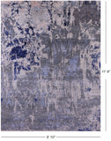 Abstract Contemporary Hand Knotted Wool & Silk Rug - 8' 10" X 11' 8" - Golden Nile