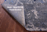 Abstract Contemporary Hand Knotted Wool & Silk Rug - 8' 10" X 11' 8" - Golden Nile