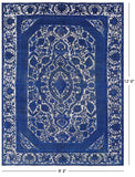 Blue Persian Overdyed Hand Knotted Wool Area Rug - 9' 3" X 12' 0" - Golden Nile