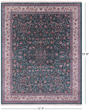 Green Fine Persian Kashan Hand Knotted Wool & Silk Rug - 11' 7" X 15' 0" - Golden Nile