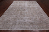 SUPER SALE Ivory Persian Vintage White Wash Handmade Wool Area Rug - 9' 5" X 12' 2"