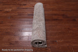 SUPER SALE Ivory Persian Vintage White Wash Handmade Wool Area Rug - 9' 5" X 12' 2"