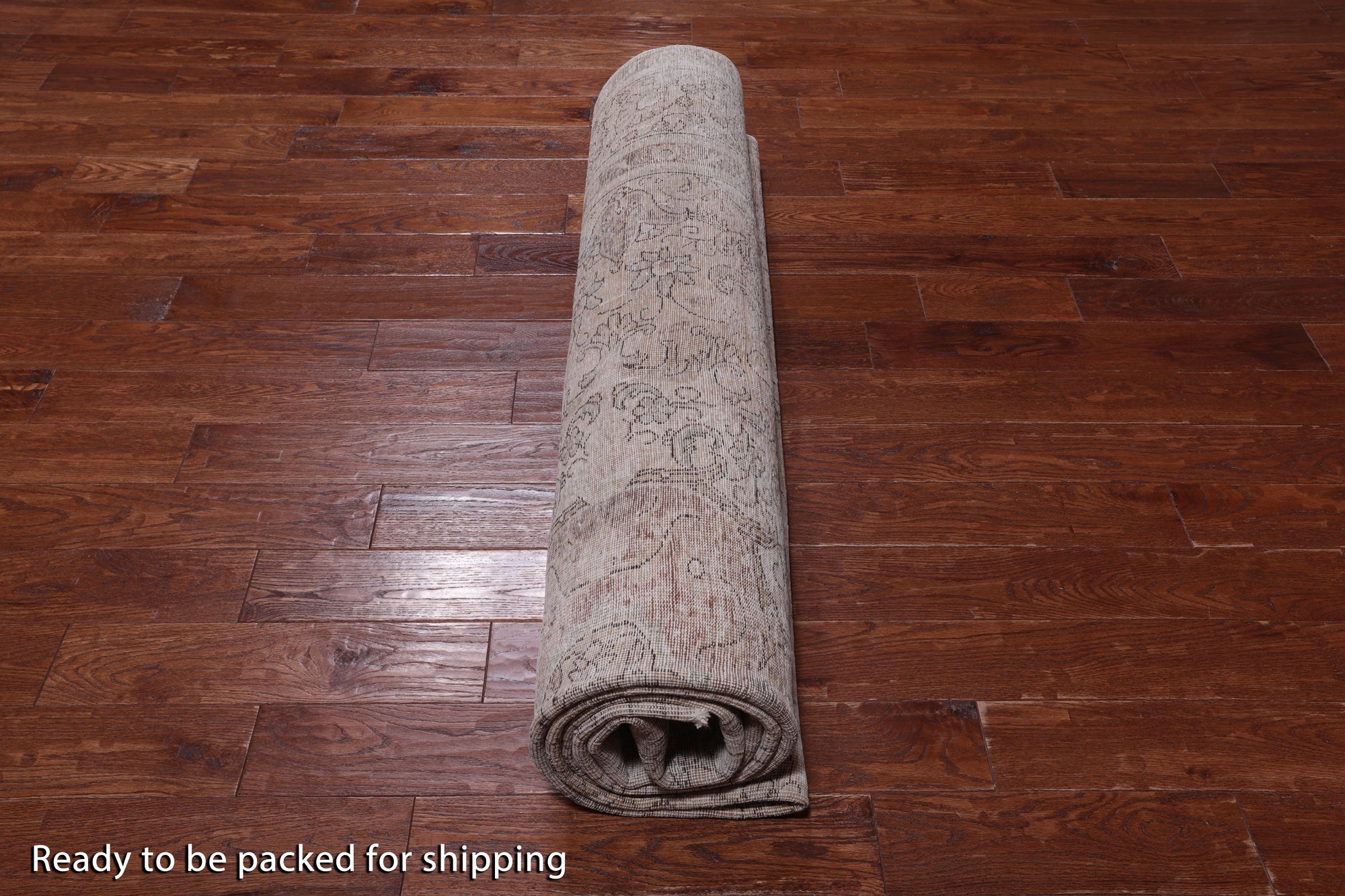 SUPER SALE Ivory Persian Vintage White Wash Handmade Wool Area Rug - 9' 5" X 12' 2"