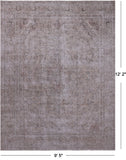 SUPER SALE Ivory Persian Vintage White Wash Handmade Wool Area Rug - 9' 5" X 12' 2"