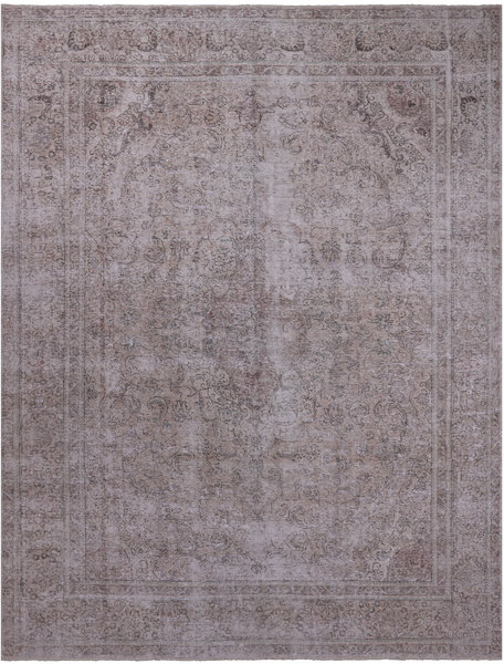 SUPER SALE Ivory Persian Vintage White Wash Handmade Wool Area Rug - 9' 5" X 12' 2"