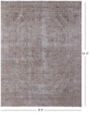 Ivory Persian Vintage White Wash Handmade Wool Area Rug - 9' 5" X 12' 2" - Golden Nile