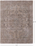 Persian Vintage White Wash Hand Knotted Wool Area Rug - 9' 5" X 12' 3" - Golden Nile