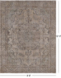 SUPER SALE Persian Vintage White Wash Hand Knotted Wool Area Rug - 9' 5" X 12' 3"