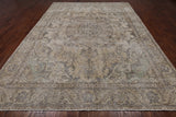 SUPER SALE Persian Vintage White Wash Hand Knotted Wool Area Rug - 9' 5" X 12' 3"
