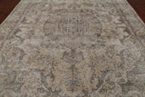 SUPER SALE Persian Vintage White Wash Hand Knotted Wool Area Rug - 9' 5" X 12' 3"