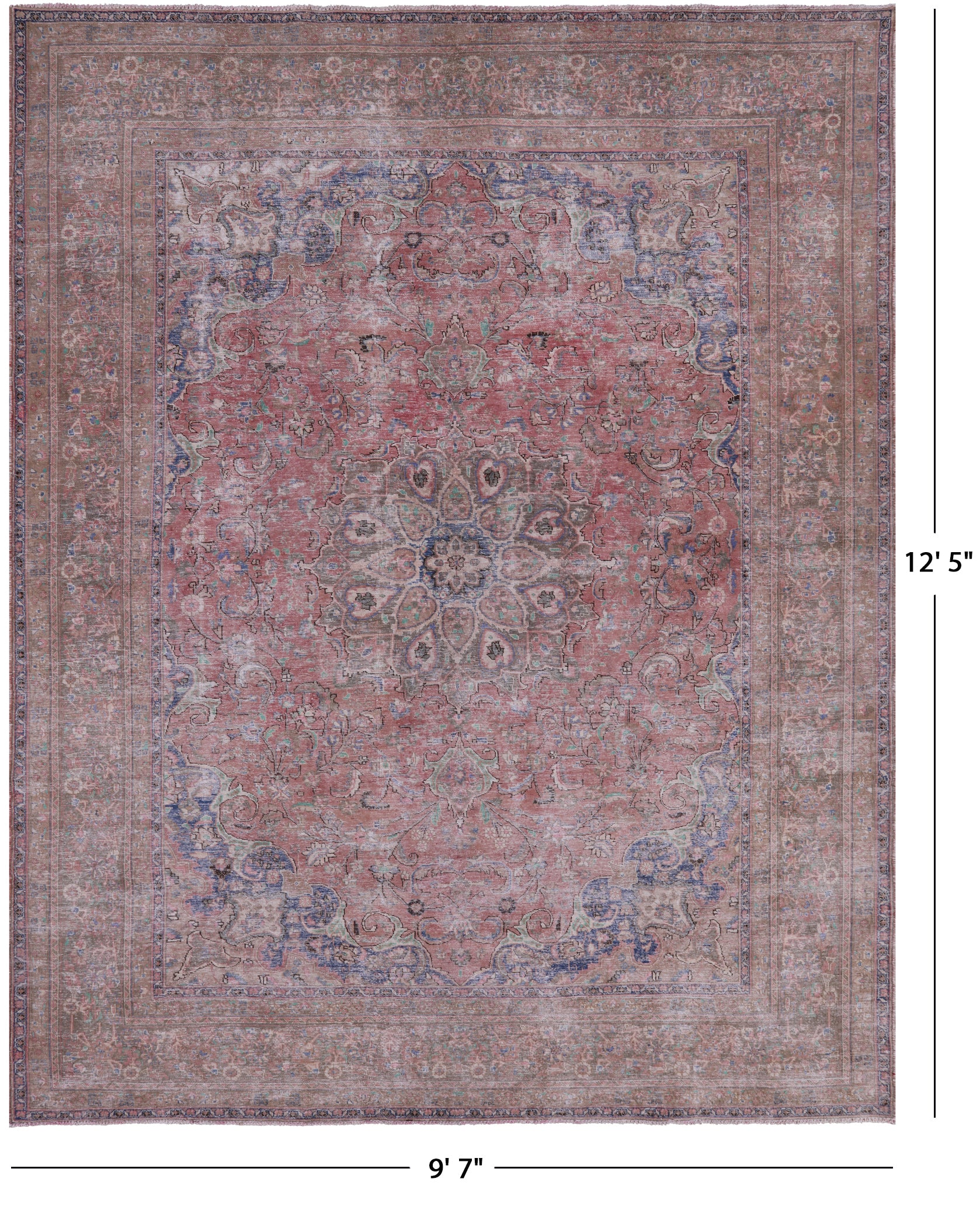 Persian Overdyed Hand Knotted Wool Rug - 9' 7" X 12' 5" - Golden Nile