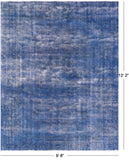 Blue Persian Overdyed Handmade Wool Rug - 9' 8" X 12' 2" - Golden Nile