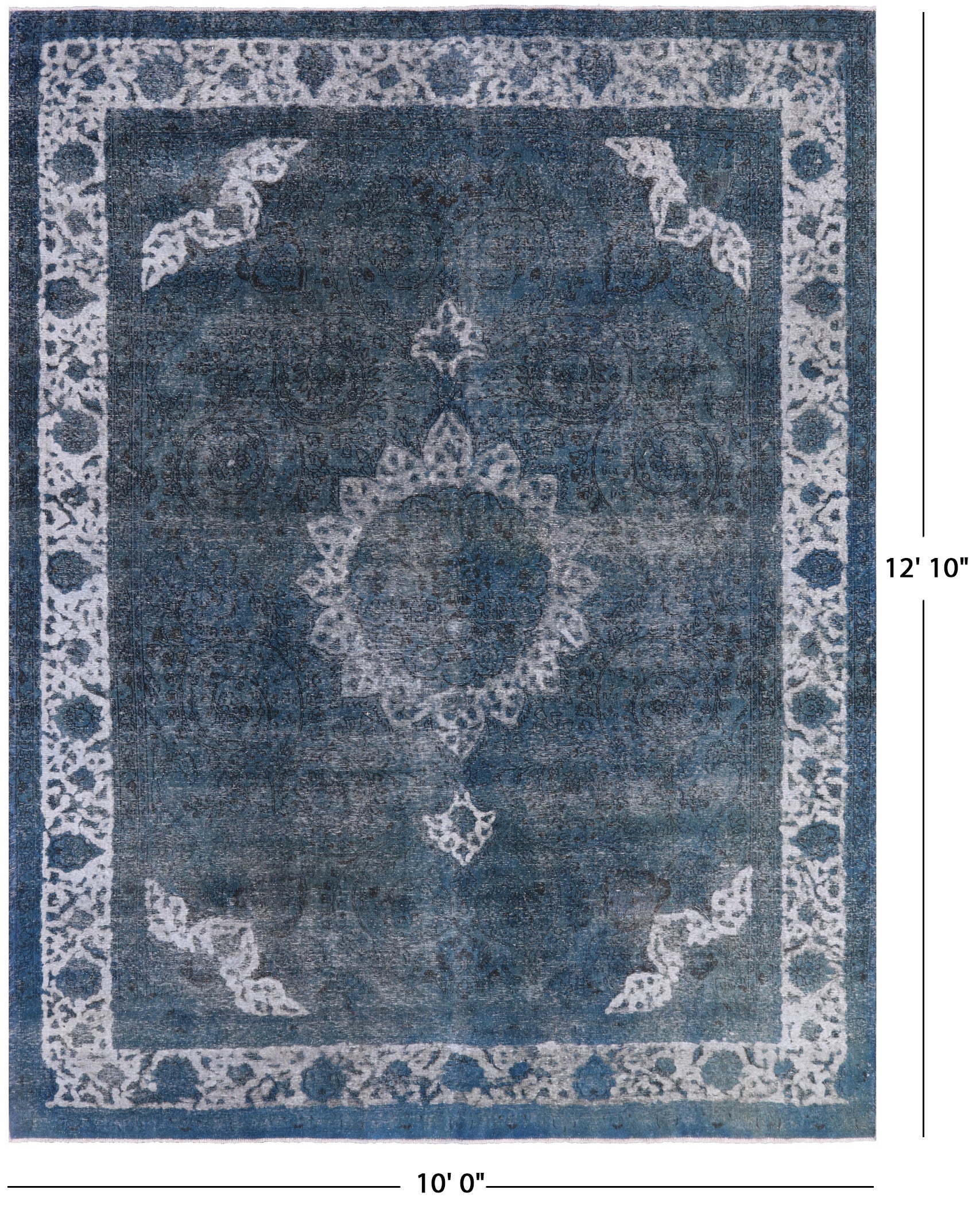 Persian Overdyed Hand Knotted Wool Rug - 10' 0" X 12' 10" - Golden Nile