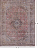 Pink Persian Mashad Overdyed Hand Knotted Wool Rug - 9' 8" X 12' 9" - Golden Nile