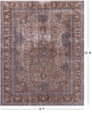 Persian Vintage White Wash Hand-Knotted Wool Rug - 9' 7" X 12' 9" - Golden Nile