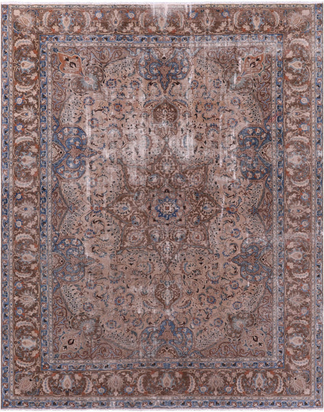Persian Vintage White Wash Hand-Knotted Wool Rug - 9' 7" X 12' 9" - Golden Nile